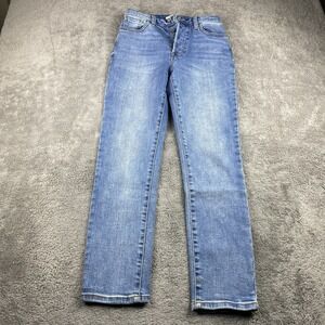 Forever 21 Button Fly Skinny Fit Jeans Womens 26 25x26 Blue Medium Wash Mid